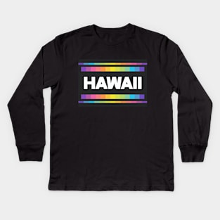 Hawaii Rainbow Graphic Kids Long Sleeve T-Shirt